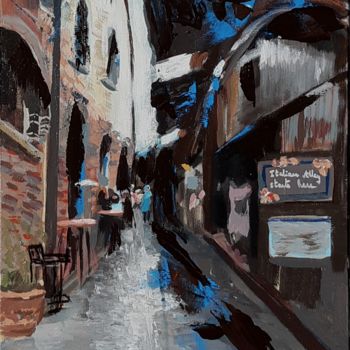 Peinture intitulée "Italian Alley" par Valérie Le Meur, Œuvre d'art originale, Acrylique Monté sur Châssis en bois
