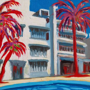 Картина под названием "revoir Miami" - Valérie Le Meur, Подлинное произведение искусства, Акрил Установлен на Деревянная рам…
