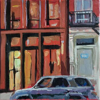 Painting titled "New-York store" by Valérie Le Meur, Original Artwork, Acrylic Mounted on Wood Stretcher frame