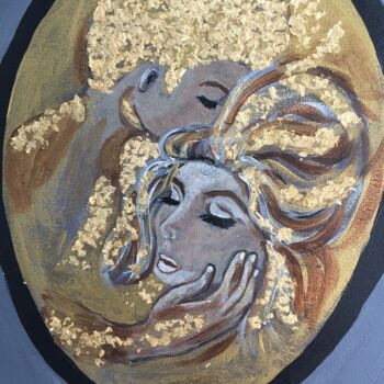 Painting titled "Tendresse amour" by Valerie Lefebvre, Original Artwork, Acrylic