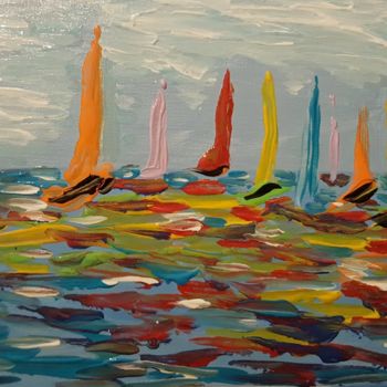 Pintura titulada "Sailing in Color" por Valerie Leri, Obra de arte original, Acrílico