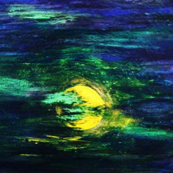 Malerei mit dem Titel "Blue Moon" von Valerie Leri, Original-Kunstwerk, Acryl