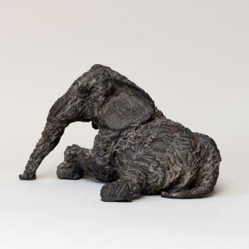 Escultura intitulada "Eléphanteau" por Valérie Moreau (VALEM), Obras de arte originais, Bronze
