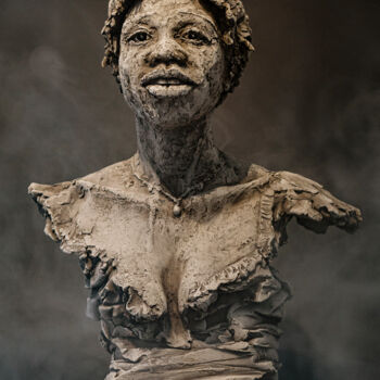 Скульптура под названием "Reveillon" - Valérie Moreau (VALEM), Подлинное произведение искусства, Терракота