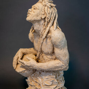 Скульптура под названием "Griot" - Valérie Moreau (VALEM), Подлинное произведение искусства, Бронза