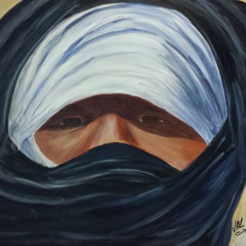 Malerei mit dem Titel "Touareg au Maroc" von Valérie Perrault, Original-Kunstwerk, Acryl