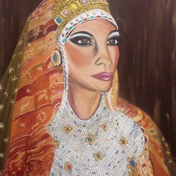Painting titled "Mariage au Maroc" by Valérie Perrault, Original Artwork, Acrylic