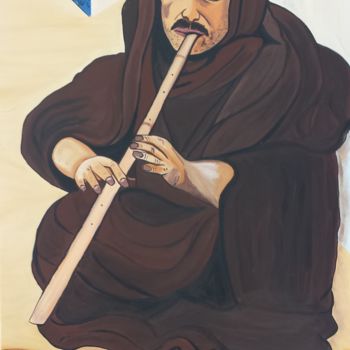 Painting titled "Musicien à Djerba" by Valérie Perrault, Original Artwork, Acrylic