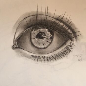 Dessin intitulée "L’œil" par Valerie Sagnier (Val'Art), Œuvre d'art originale, Crayon