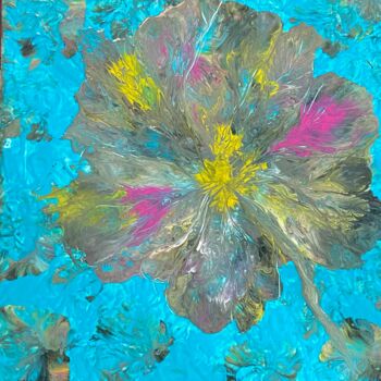 Peinture intitulée "Flower at midnight" par Valerie Sagnier (Val'Art), Œuvre d'art originale, Acrylique Monté sur Châssis en…