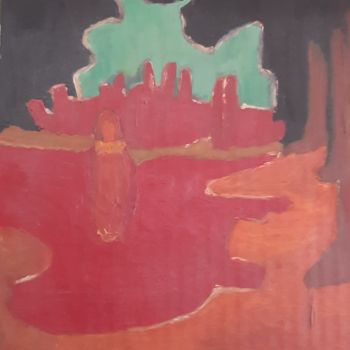 Painting titled "Sur la terrasse" by Valérie Denise, Original Artwork, Oil