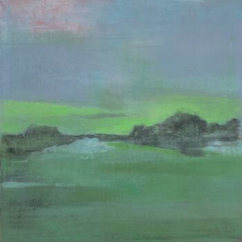 Malerei mit dem Titel "Paysage vert" von Valérie Chrétien, Original-Kunstwerk, Acryl