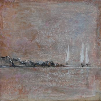 Pittura intitolato "sur l'eau" da Valérie Chrétien, Opera d'arte originale