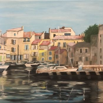 Painting titled "Port de Martigues" by Valerie Cipollina, Original Artwork, Oil