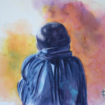 Peinture intitulée "Contemplation" par Valérie Domenjoz, Œuvre d'art originale, Aquarelle