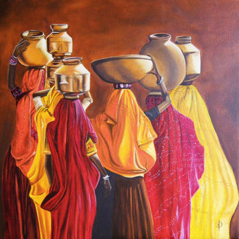 Painting titled "Ensemble" by Valérie Domenjoz, Original Artwork, Oil
