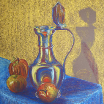 Dessin intitulée "Reflets" par Valérie Domenjoz, Œuvre d'art originale, Pastel