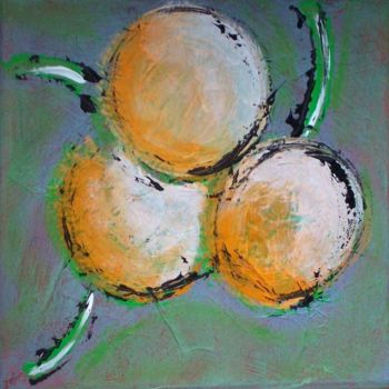 Pintura intitulada "Cerises oranges, Or…" por Valérie Eymeric, Obras de arte originais