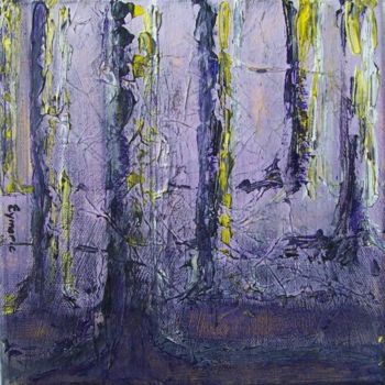 Painting titled "Sous bois mauve et…" by Valérie Eymeric, Original Artwork