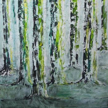 Peinture intitulée "Sous bois au printe…" par Valérie Eymeric, Œuvre d'art originale