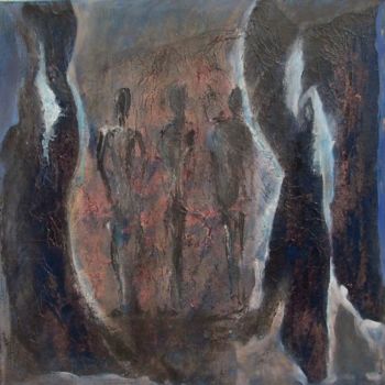 Peinture intitulée "La grotte, couloir,…" par Valérie Eymeric, Œuvre d'art originale