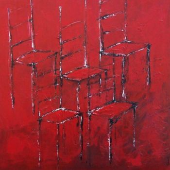 Schilderij getiteld "5 chaises de jour,…" door Valérie Eymeric, Origineel Kunstwerk
