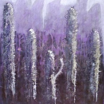 Painting titled "cactus-mauves-arizo…" by Valérie Eymeric, Original Artwork