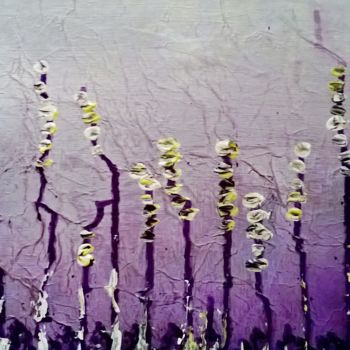 Peinture intitulée "fleurs-d-eau-mauves…" par Valérie Eymeric, Œuvre d'art originale, Huile