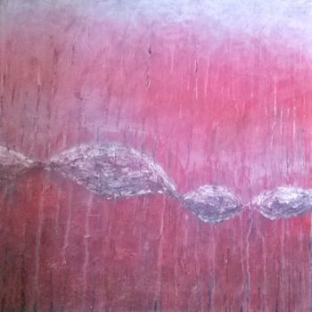 Painting titled "Paysage rouge et gr…" by Valérie Eymeric, Original Artwork, Acrylic