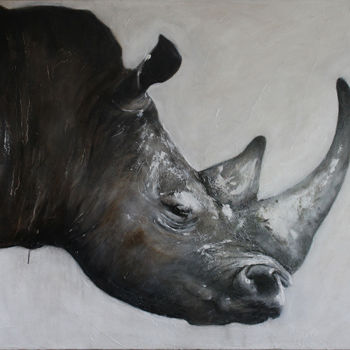 Malerei mit dem Titel "Rhino 2" von Valérie Faucon, Original-Kunstwerk, Acryl