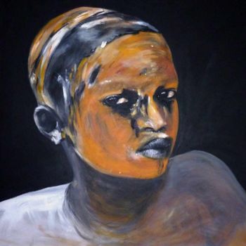 Peinture intitulée "peuple de l'omo 6" par Valérie Faucon, Œuvre d'art originale, Acrylique
