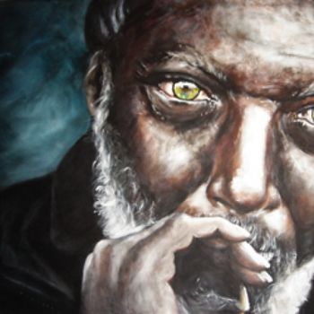 Painting titled "homeless smoker 30" by Valérie Faucon, Original Artwork, Acrylic