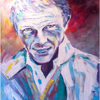 Peinture intitulée "steve-mcqueen.jpg…" par Valérie Faucon, Œuvre d'art originale, Acrylique