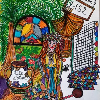 Drawing titled "Louise" by Valerie Guiot, Original Artwork, Marker