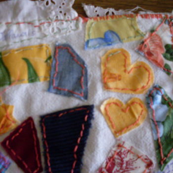 Textile Art titled "Pochette magique." by Valerie Guiot, Original Artwork, Embroidery