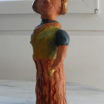 Sculpture titled "Poupée chamotée" by Valerie Guiot, Original Artwork, Other