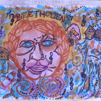 Pintura titulada "Hymne à la Joie ." por Valerie Guiot, Obra de arte original, Gouache