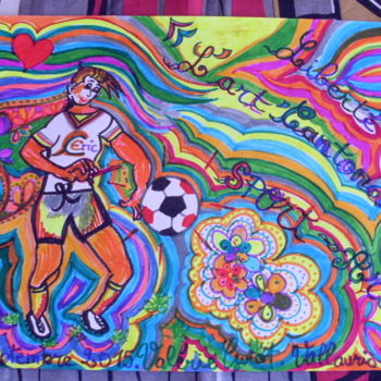 Drawing titled "ART - FOOTBALL" by Valerie Guiot, Original Artwork, Other