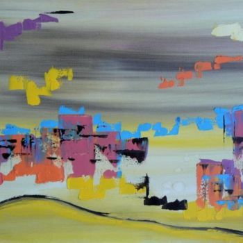 Painting titled "Ville de désert" by Valérie Han-Li-Kuin, Original Artwork