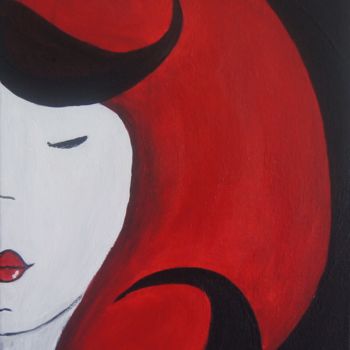 Painting titled "Le rouge et le noir" by Valérie Rebourg, Original Artwork, Acrylic