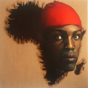 Peinture intitulée "homme-au-bonnet-rou…" par Valérie Renoux, Œuvre d'art originale