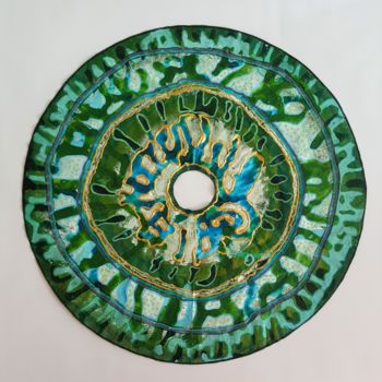 Textile Art titled "cercle 1" by Valérie Thévenot, Original Artwork