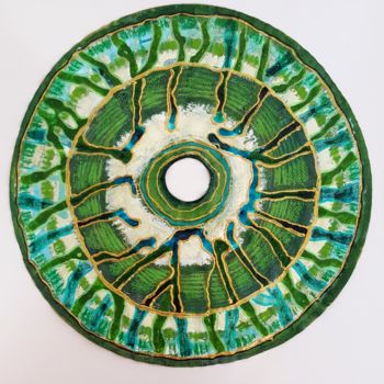 Textile Art με τίτλο "cercle 2" από Valérie Thévenot, Αυθεντικά έργα τέχνης