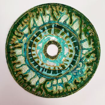 Textile Art titled "cercle 4" by Valérie Thévenot, Original Artwork
