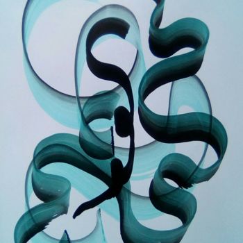 「calligrahie 5」というタイトルの絵画 Valérie Thévenotによって, オリジナルのアートワーク, インク