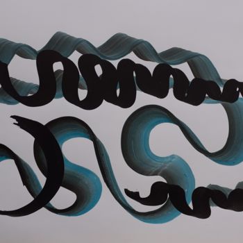 Ζωγραφική με τίτλο "calligraphie 8" από Valérie Thévenot, Αυθεντικά έργα τέχνης, Μελάνι