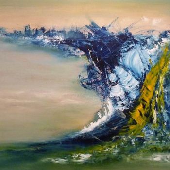 Painting titled "La vague" by Valérie Vidal, Original Artwork