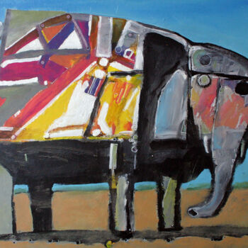 제목이 "Elephant"인 미술작품 Валерий Буев로, 원작, 기름
