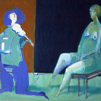 Картина под названием "lecon" - Валерий Буев, Подлинное произведение искусства, Масло