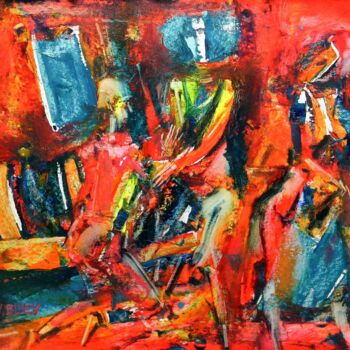 Painting titled "theatre-2" by Valerii Buev, Original Artwork, Oil